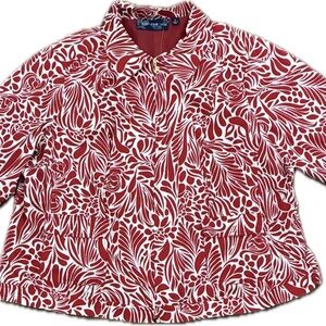 Susan Graver Red and White Floral Jacket